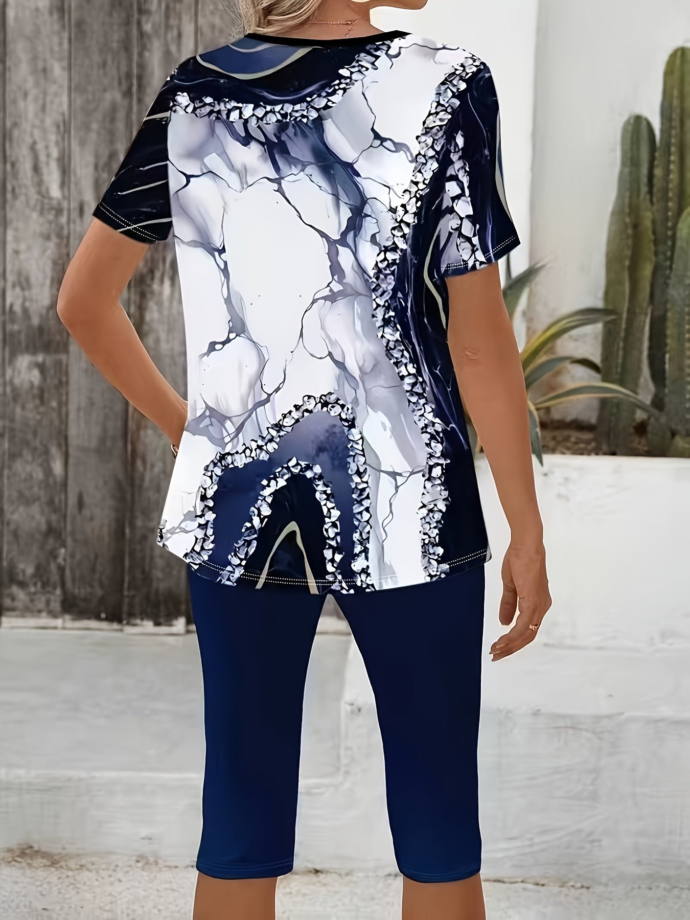 Luna - Printed Two-Piece Stretch Set