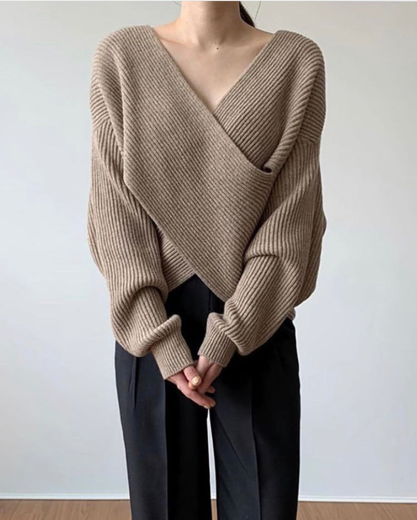 Van Meren Mode | Elegante kruisgebreide trui