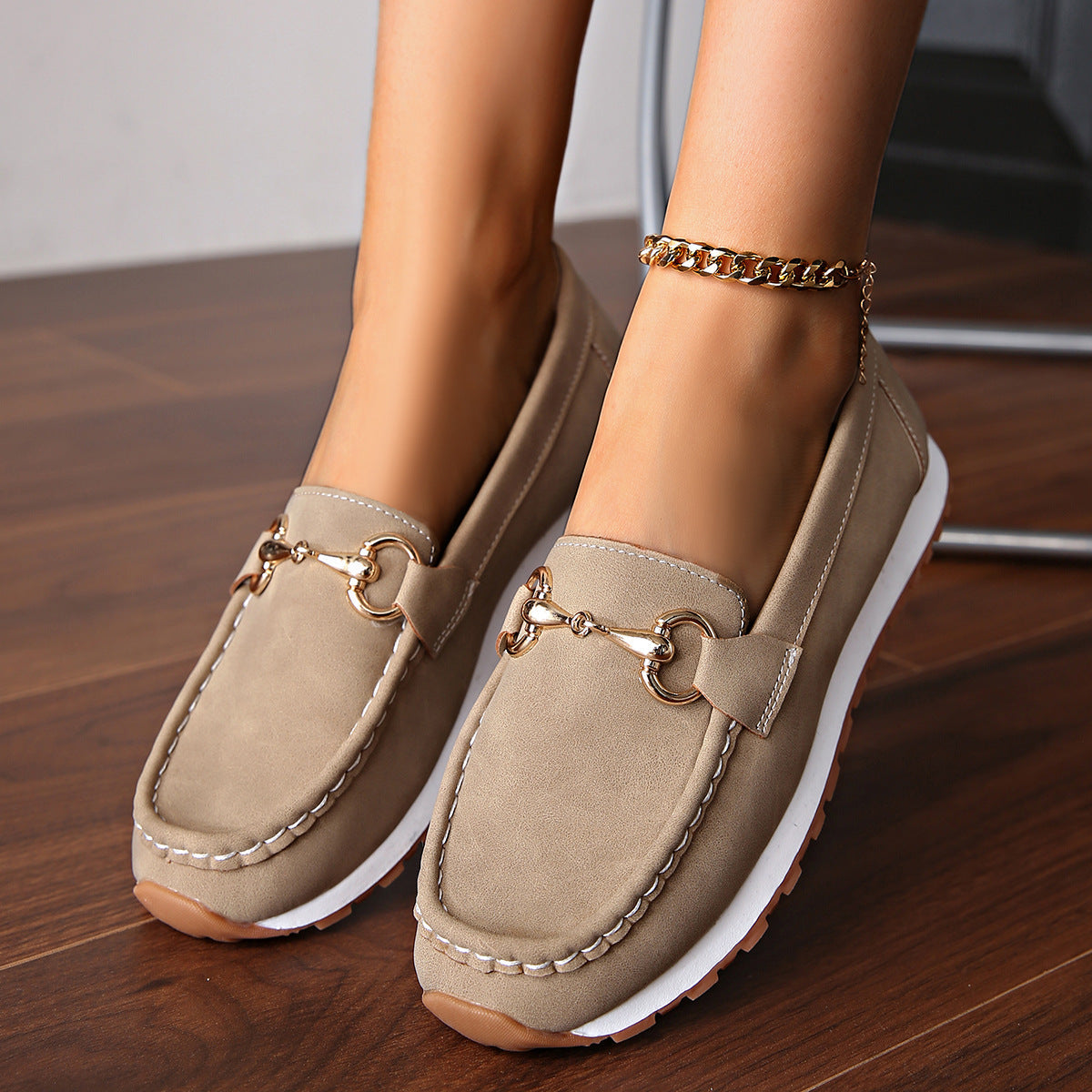 Elodie - Platte Loafers met Gesp