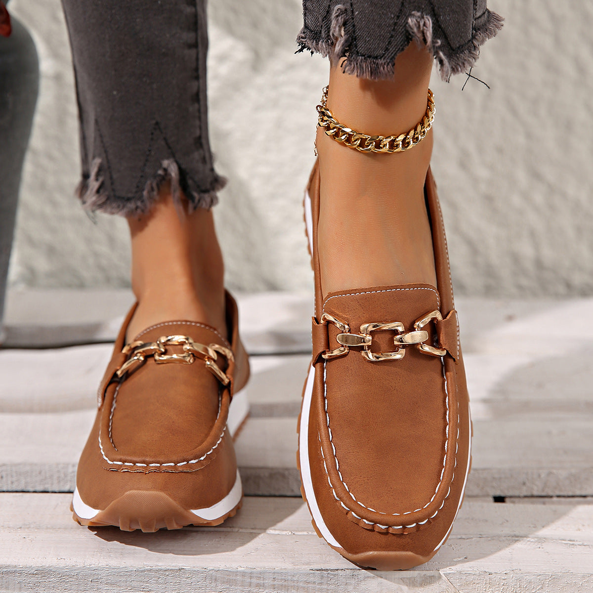 Ella - Platte Loafers met Gesp