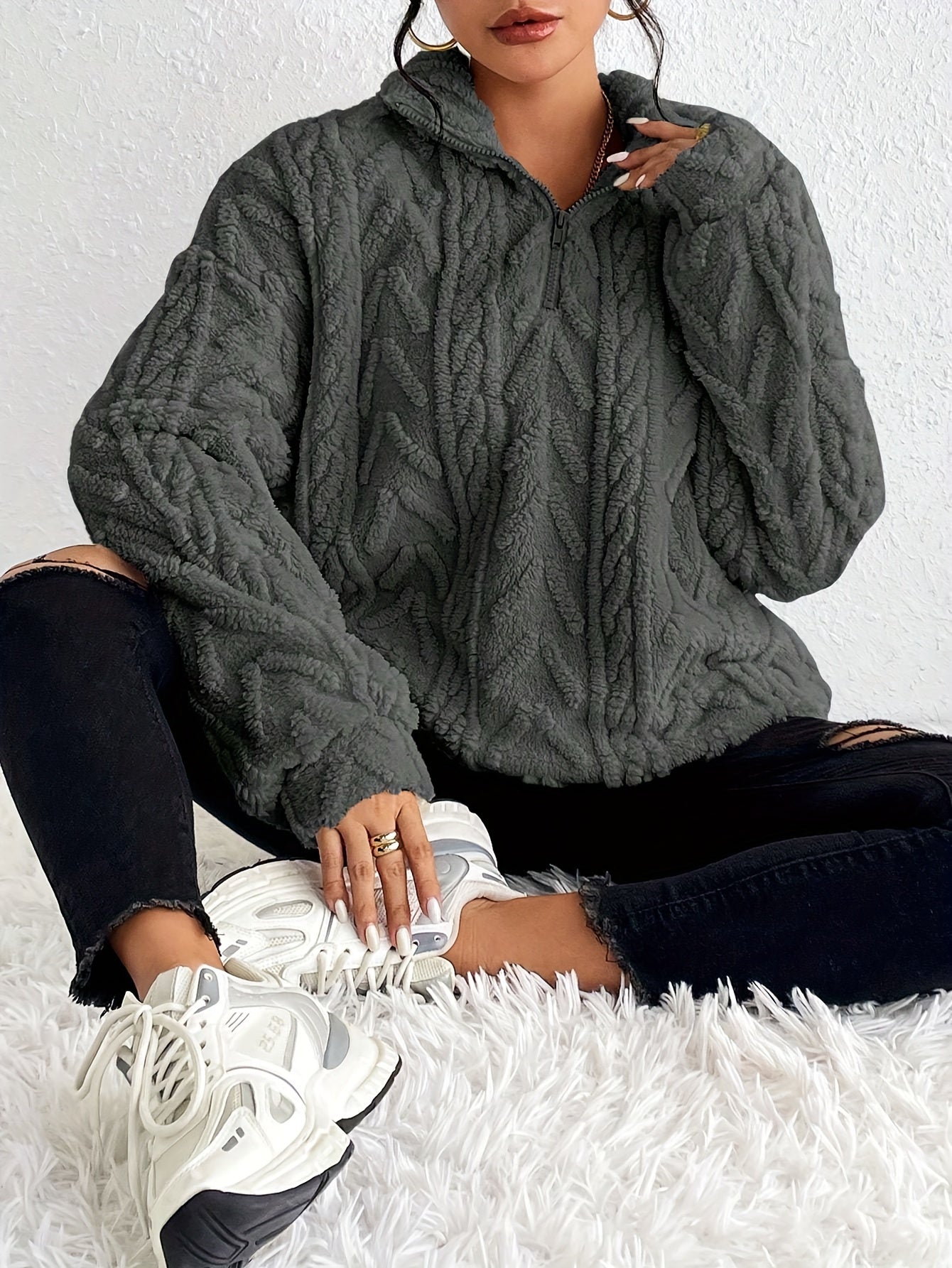 Van Meren Mode | Elegante Fleece Trui