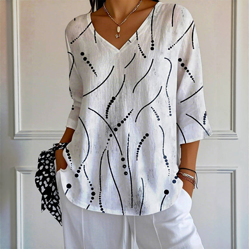 Van Meren Mode | Blouse met speels lijnenspel en luchtige pasvorm