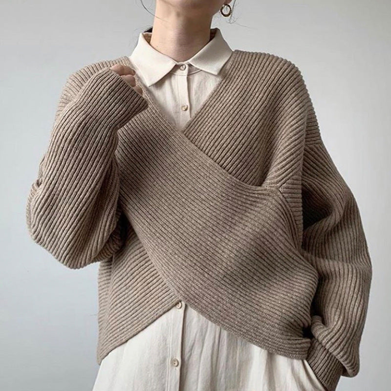 Van Meren Mode | Elegante kruisgebreide trui