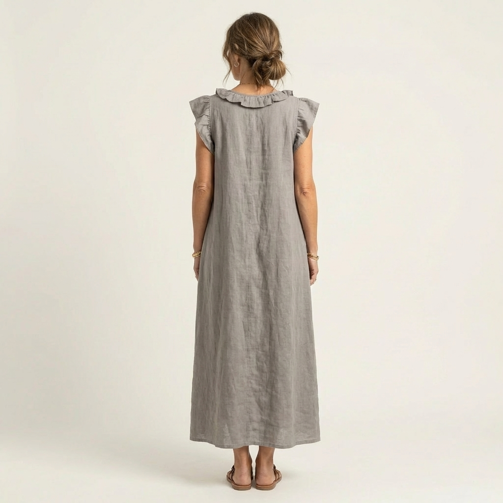 Josette - Elegant Ruffle V-Neck Maxi Dress