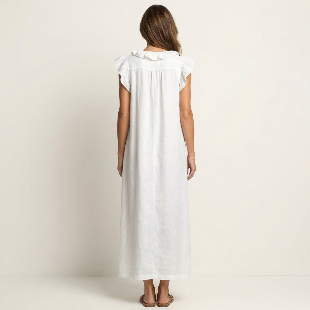 Josette - Elegant Ruffle V-Neck Maxi Dress
