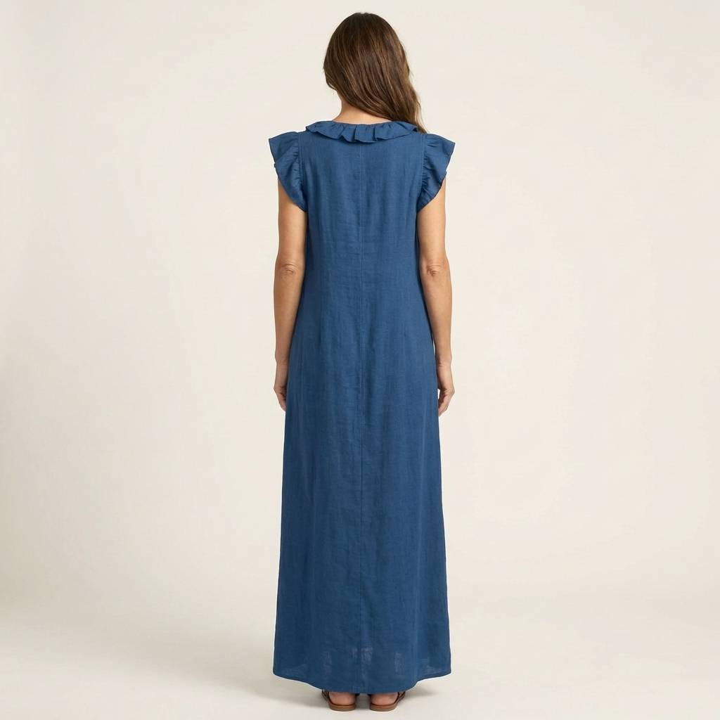 Josette - Elegant Ruffle V-Neck Maxi Dress