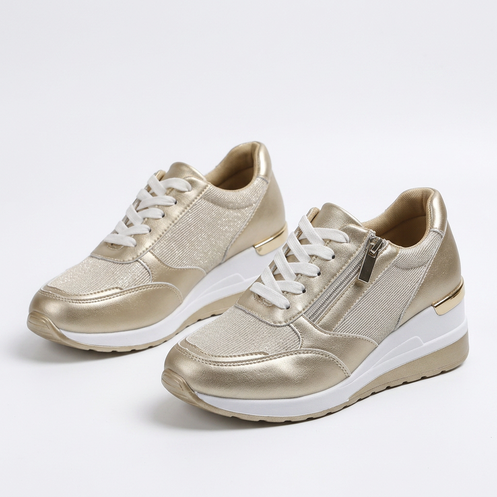 Lena - Sneakers met Veters en Rits