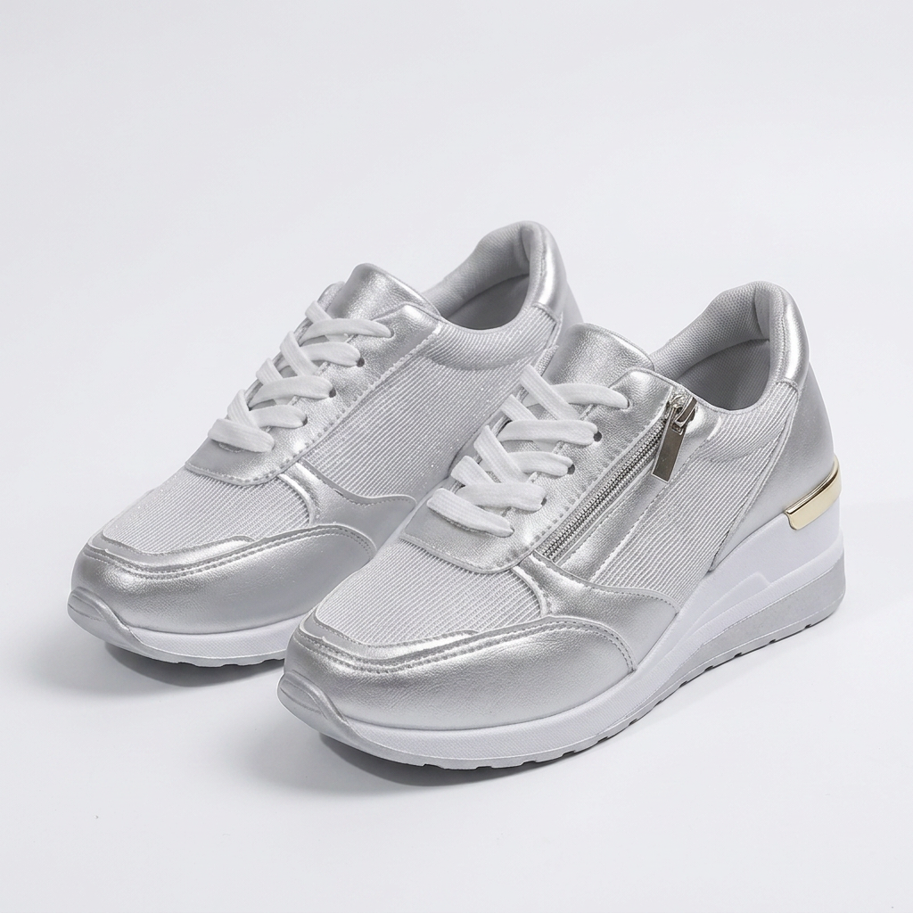 Lena - Sneakers met Veters en Rits