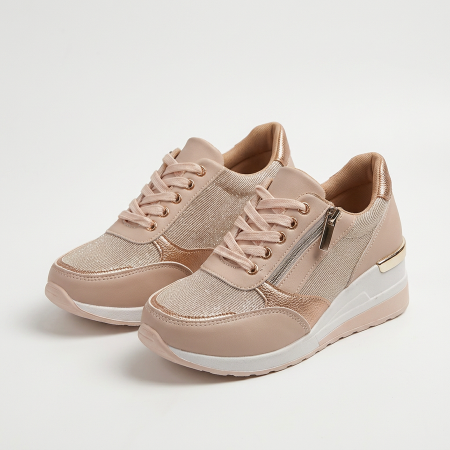 Lena - Sneakers met Veters en Rits