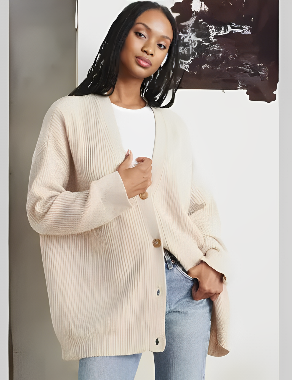 Van Meren Mode | Elegante Knopen Cardigan