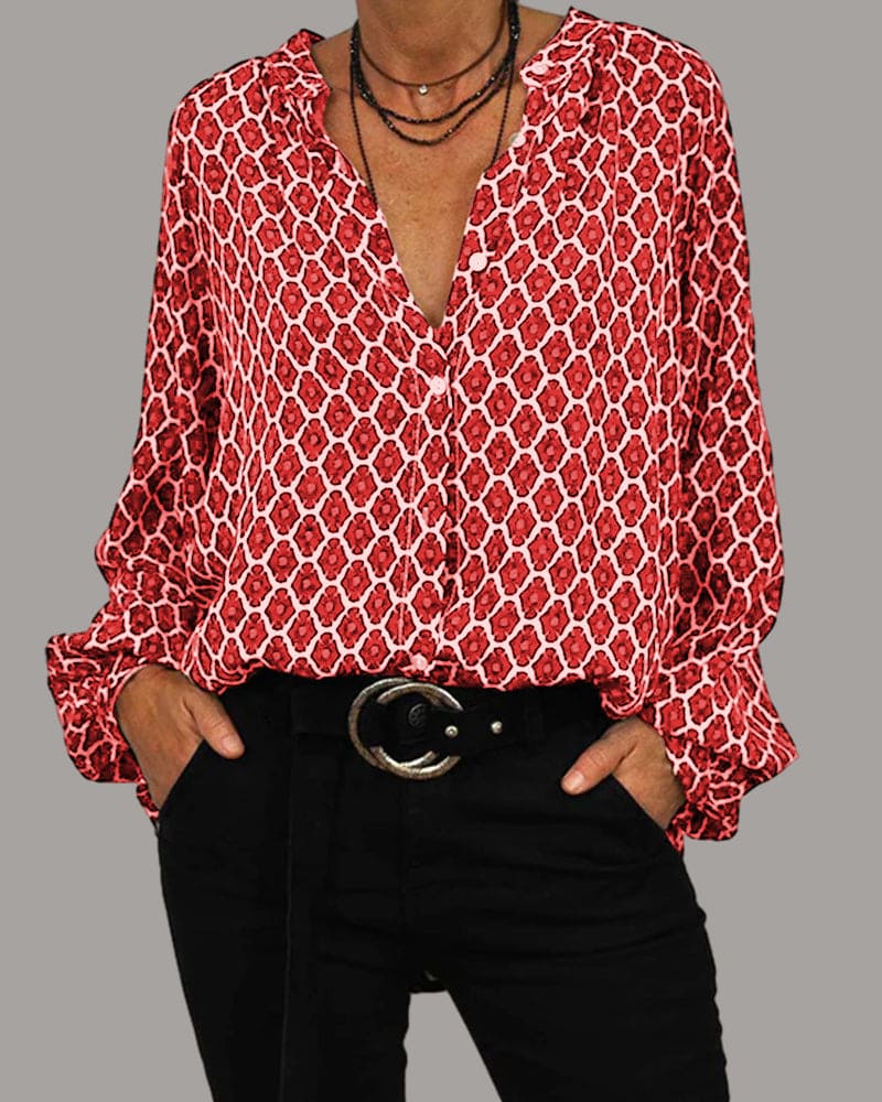 Van Meren Mode | Relaxed V-Hals Midi-Shirt