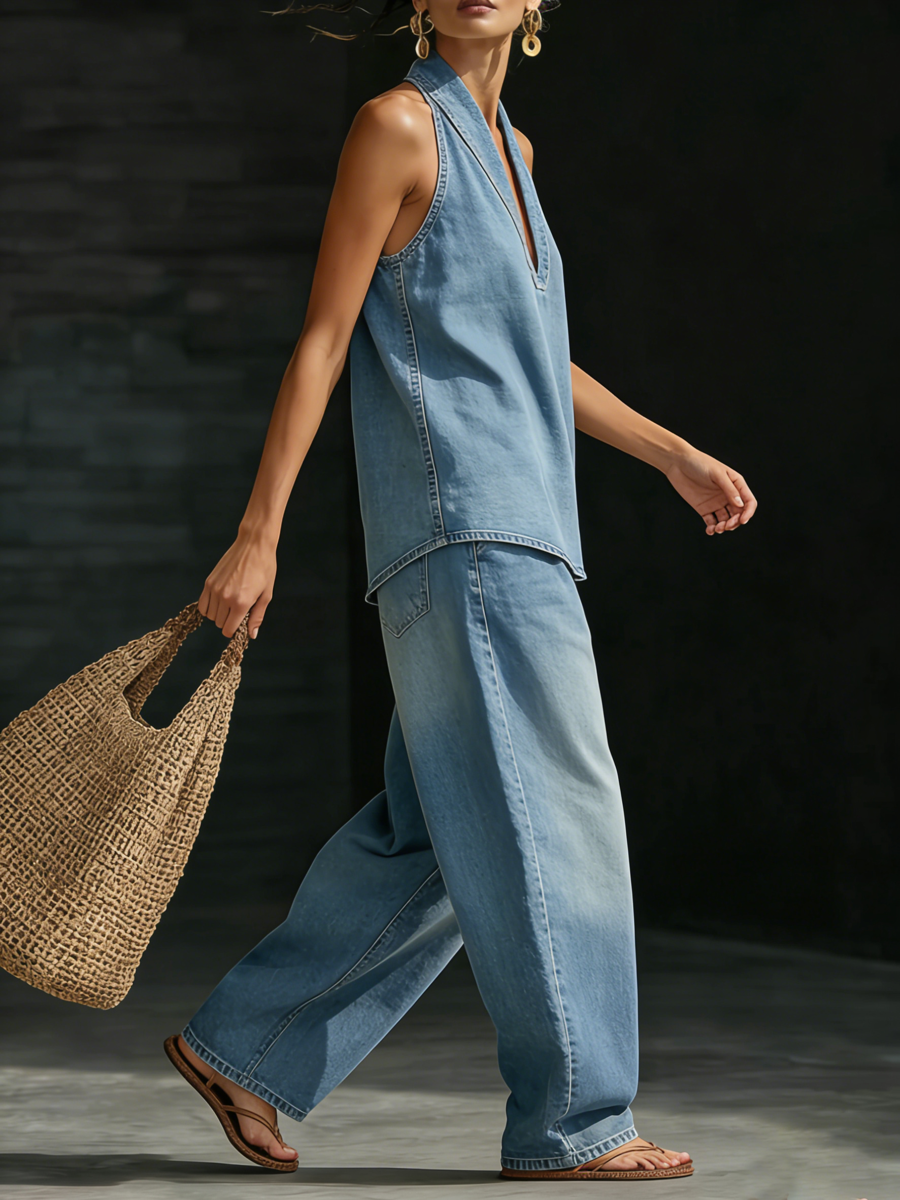 Mary - Denim 2-Piece Set