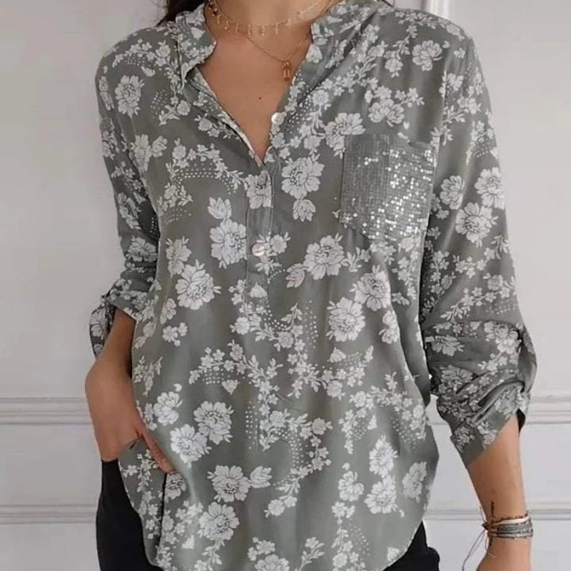 Van Meren Mode | LANGERMIGE BLOEMENBLOUSE