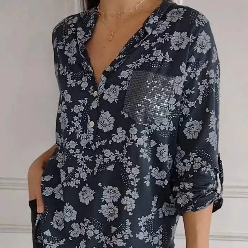 Van Meren Mode | LANGERMIGE BLOEMENBLOUSE