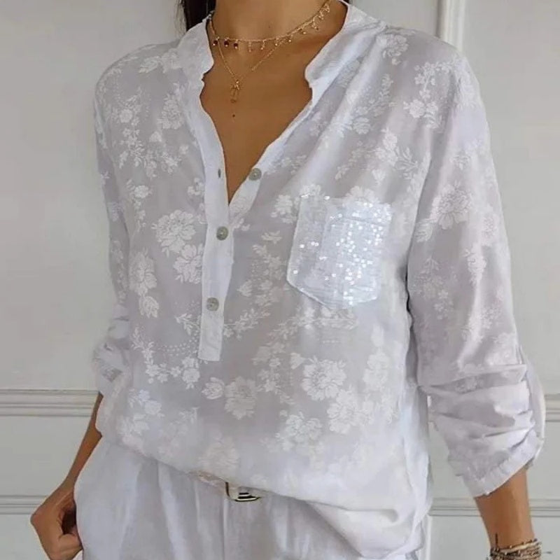 Van Meren Mode | LANGERMIGE BLOEMENBLOUSE
