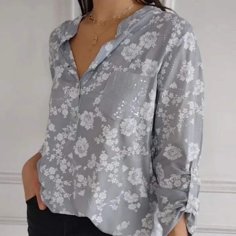 Van Meren Mode | LANGERMIGE BLOEMENBLOUSE