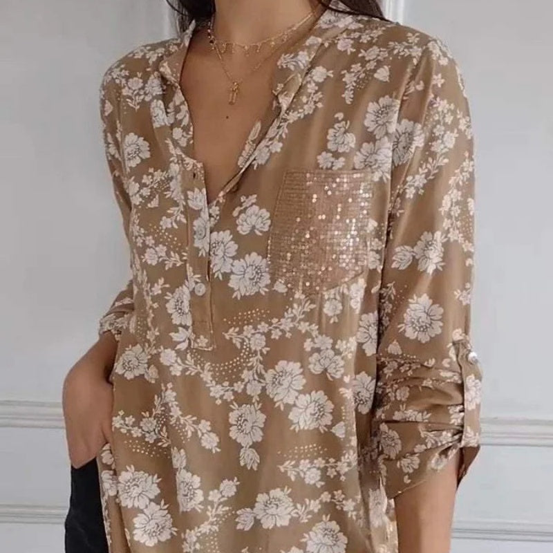 Van Meren Mode | LANGERMIGE BLOEMENBLOUSE