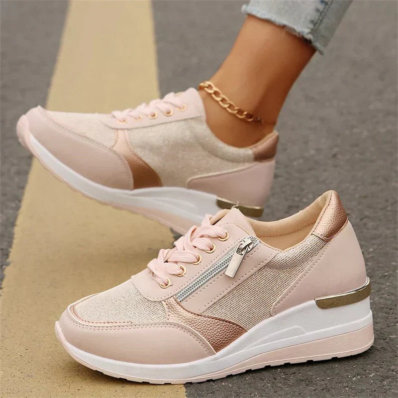 Lena - Sneakers met Veters en Rits