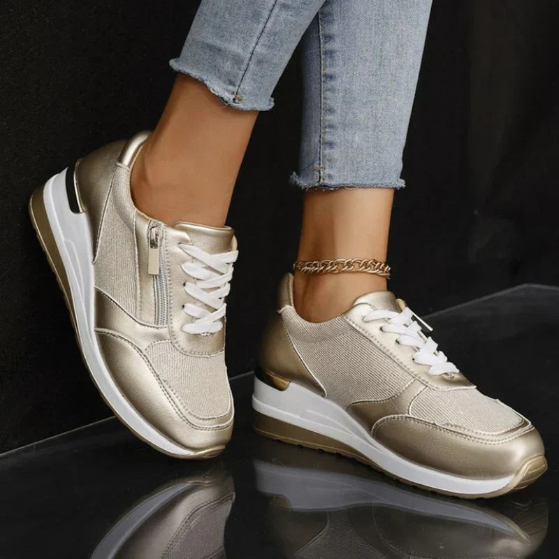 Lena - Sneakers met Veters en Rits